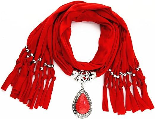 Women Scarf with Necklace Jewellery - Souq Sahara