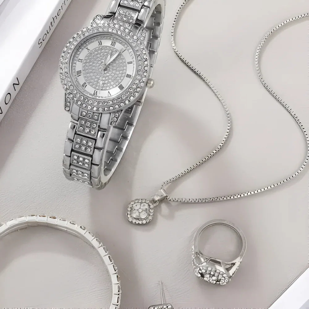 Butterfly Watch & Jewelry Set 6PCS - Souq Sahara