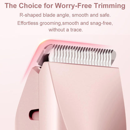 Double Head Shaver & Trimmer - Ipx7 Waterproof Wet & Dry Use (for bikini, underarms, legs, arms, body & face) (مِقَص حلاقة كهربائي ذوا رأسين)