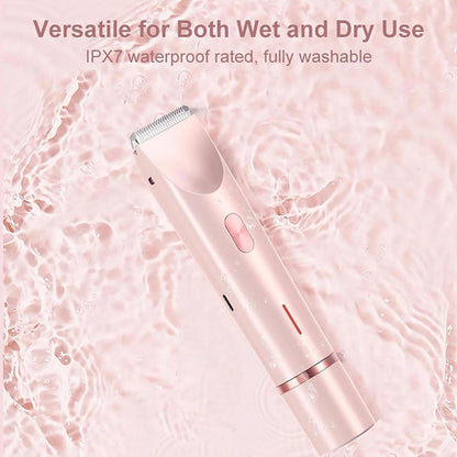 Double Head Shaver & Trimmer - Ipx7 Waterproof Wet & Dry Use (for bikini, underarms, legs, arms, body & face) (مِقَص حلاقة كهربائي ذوا رأسين)
