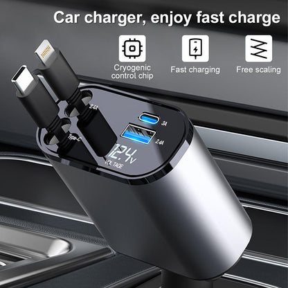 4 in 1 Retractable Charger (شاحن 4 في 1 قابل للسحب متعدد الاستخدامات)
